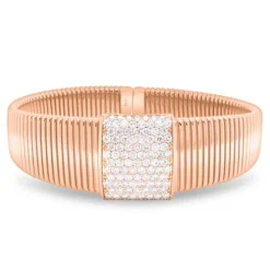 Pulsera de Oro Rosa con Diamantes Talla Brillante 0.85 Quilates