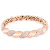 Pulsera de oro rosa con diamantes talla brillante 2,00 quilates