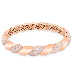 Pulsera de oro rosa con diamantes talla brillante 2,00 quilates