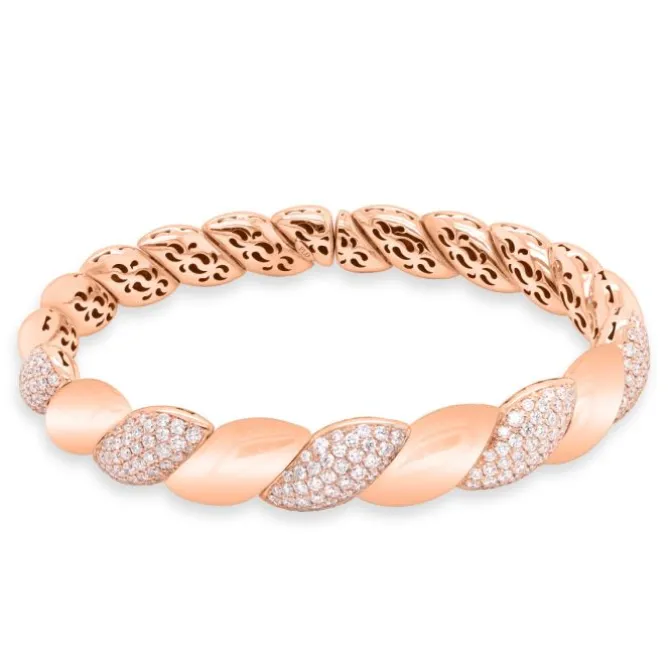 Pulsera de oro rosa con diamantes talla brillante 2,00 quilates