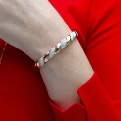 Pulsera de oro rosa con diamantes talla brillante 2,00 quilates