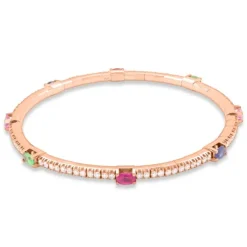 Pulsera de oro rosa con diamantes 0.94 quilates, zafiros 0.73 quilates, rubíes 0.36 quilates y Tsavoritas 0.33 quilates