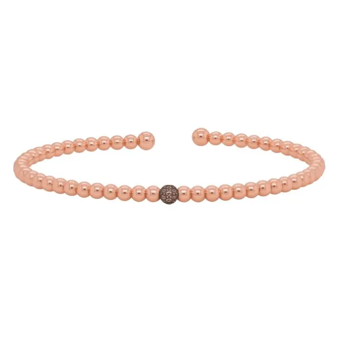 Pulsera de oro rosa y diamantes brown 0.12 quilates
