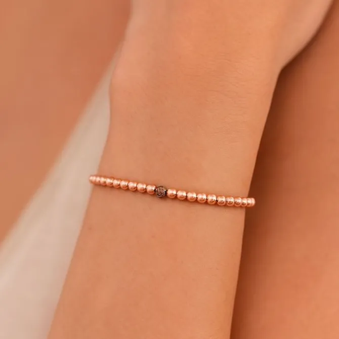 Pulsera de oro rosa y diamantes brown 0.12 quilates