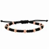 Pulsera de oro rosa y macramé negro
