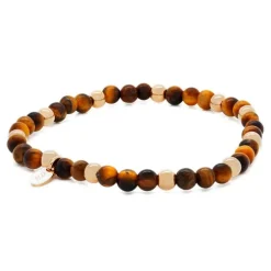 Pulsera elástica bolas ojo de tigre
