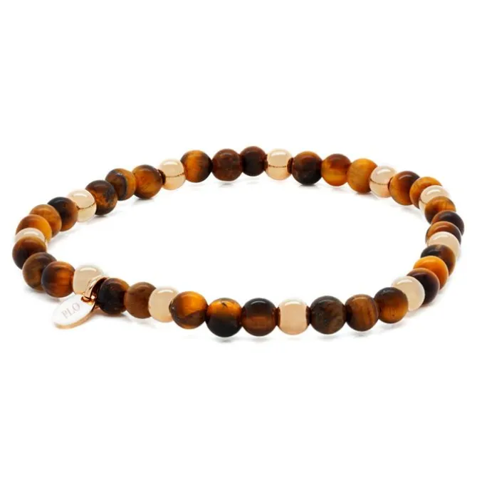 Pulsera elástica bolas ojo de tigre