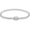 Pulsera elástica de oro blanco y diamantes de 0.63 quilates