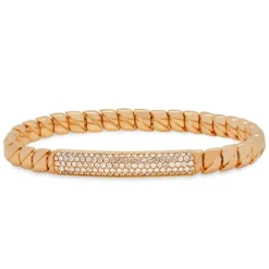 Pulsera elástica de oro rosa y diamantes de 1.00 quilates
