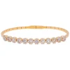 Pulsera elástica de oro rosa y diamantes de 1.52 quilates
