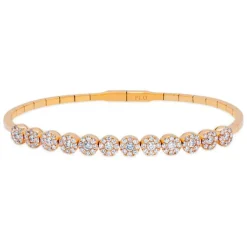 Pulsera elástica de oro rosa y diamantes de 1.52 quilates