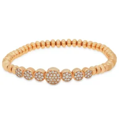 Pulsera elástica de oro rosa y diamantes 0.91 quilates