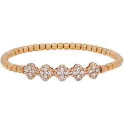 Pulsera elástica de oro rosa y diamantes de 1.27 quilates