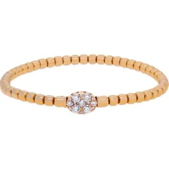 Pulsera elástica de oro rosa y diamantes de 0.60 quilates