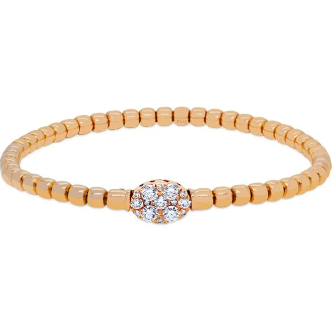 Pulsera elástica de oro rosa y diamantes de 0.60 quilates