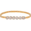 Pulsera elástica de oro rosa y diamantes de 1.55 quilates