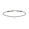 Pulsera La Brune & La Blonde BB cordón negro, oro rosa y brillante 0.07 quilates