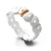 Pulsera Mattioli Puzzle en cerámica blanca y cerámica color oro rosa