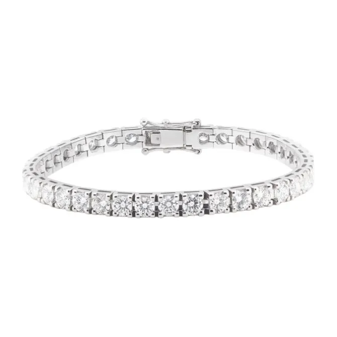 Pulsera riviere de oro blanco con diamantes 7 quilates