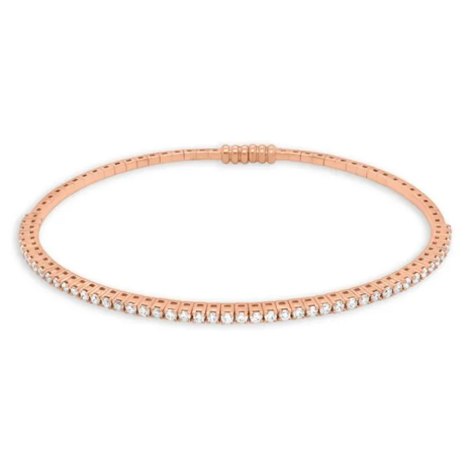Pulsera riviere de oro rosa con diamantes talla brillante 0,68 quilates