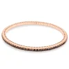 Pulsera riviere elástica en oro rosa y diamantes negros 2.40 quilates