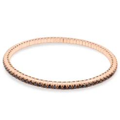 Pulsera riviere elástica en oro rosa y diamantes negros 2.40 quilates