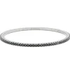 Pulsera riviere elástica en oro blanco y diamantes negros 2.60 quilates