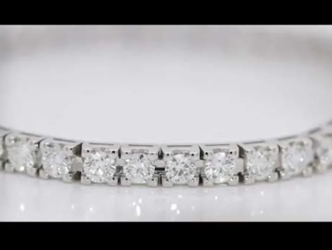 Pulsera riviere en oro blanco y diamantes 6.00 quilates