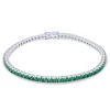 Pulsera riviere en oro blanco y esmeraldas 2.05 quilates