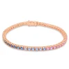 Pulsera riviere en oro rosa y zafiros multicolor 5.40 quilates