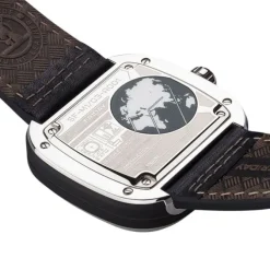 SevenFriday M Series Automatico M1/03 Esfera Plateada Cuero Negro 47mm