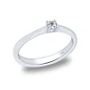 Solitario de oro blanco con diamante 0.10 quilates