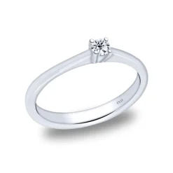 Solitario de oro blanco con diamante 0.10 quilates