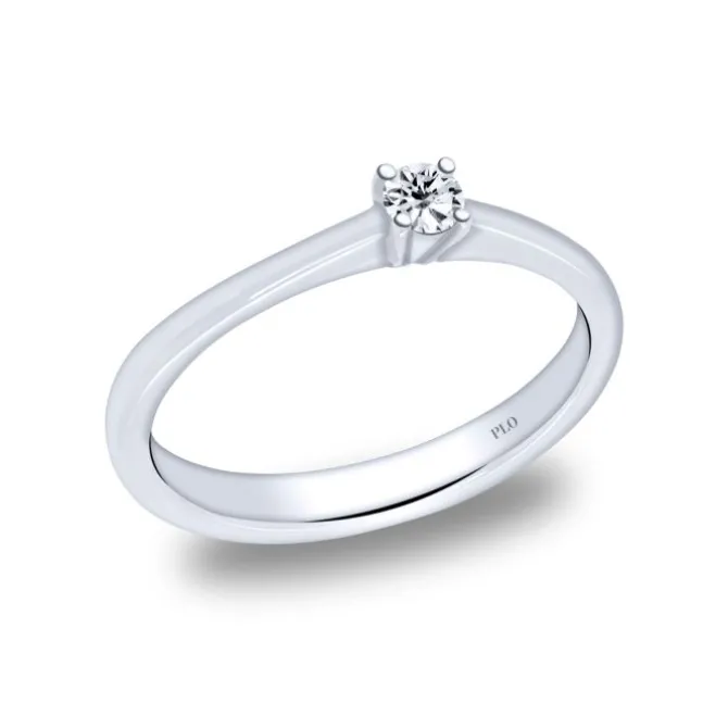 Solitario de oro blanco con diamante 0.10 quilates