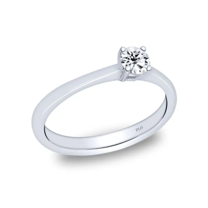 Solitario de oro blanco con diamante 0.25 quilates