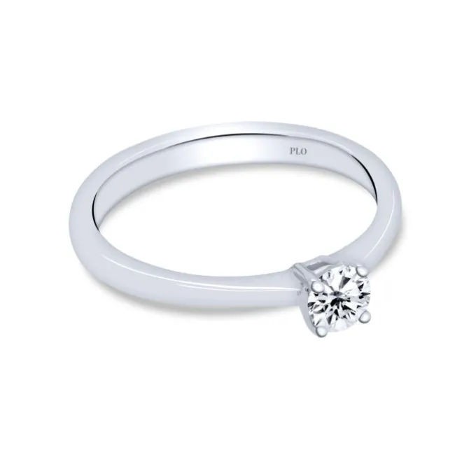 Solitario de oro blanco con diamante 0.25 quilates