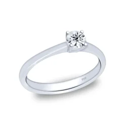 Solitario de oro blanco con diamante 0.34 quilates