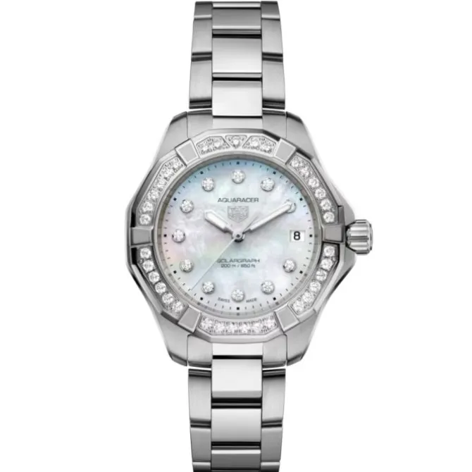 TAG Heuer Aquaracer Solargraph Madre Perla & Diamantes 34mm