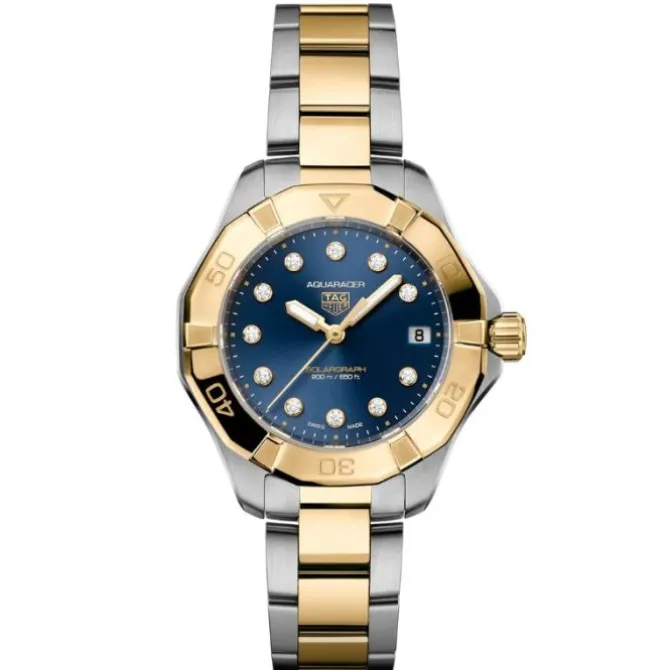 TAG Heuer Aquaracer Solargraph Diamantes Acero y Oro 34mm