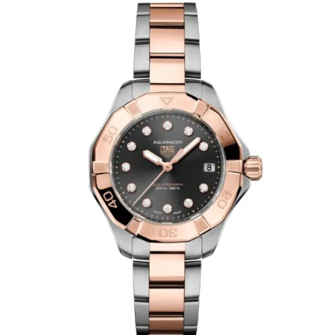 TAG Heuer Aquaracer Solargraph Diamantes Acero y Oro Rosa 34mm