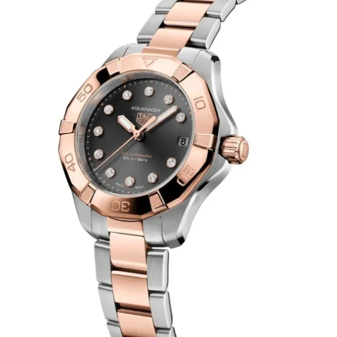 TAG Heuer Aquaracer Solargraph Diamantes Acero y Oro Rosa 34mm