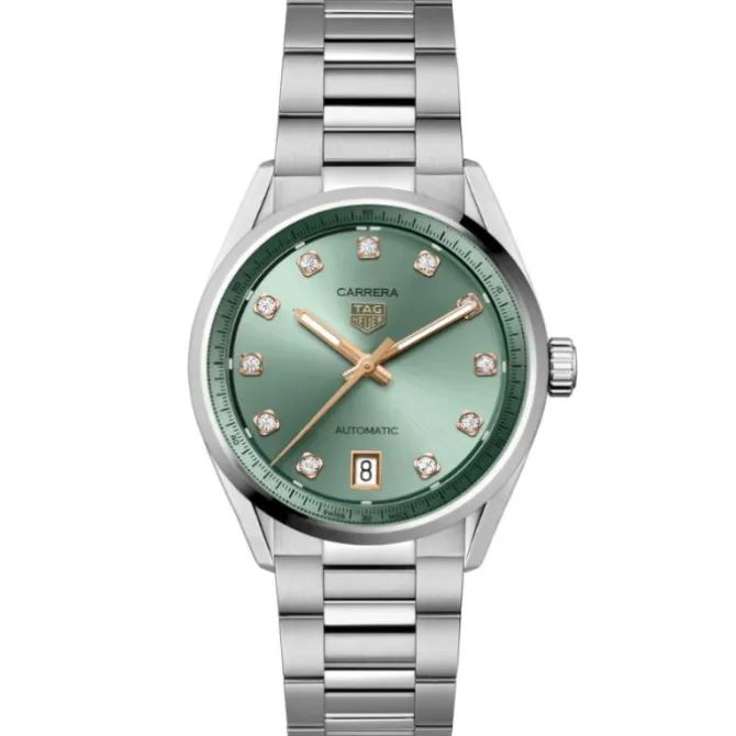 TAG Heuer Carrera Date 36 mm Verde Diamantes