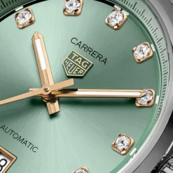 TAG Heuer Carrera Date 36 mm Verde Diamantes