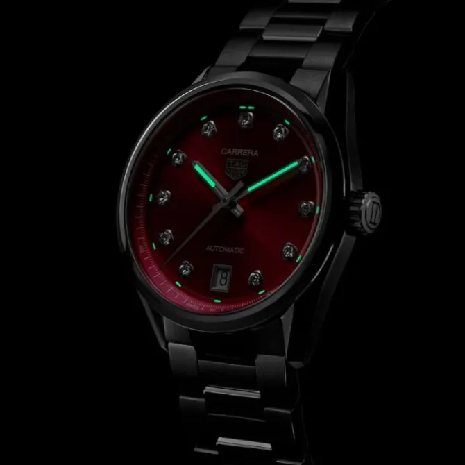 TAG Heuer Carrera Date 36 mm Rosa Diamantes