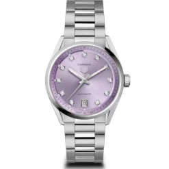 TAG Heuer Carrera Date 36 mm Automático Lila Diamantes