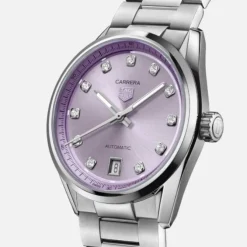 TAG Heuer Carrera Date 36 mm Automático Lila Diamantes