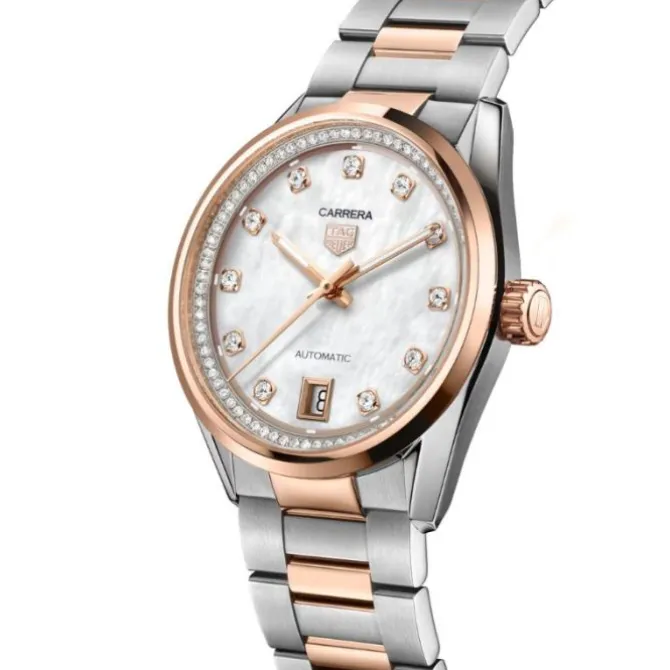 TAG Heuer Carrera Date Automatico 36 mm Diamantes & Madre Perla